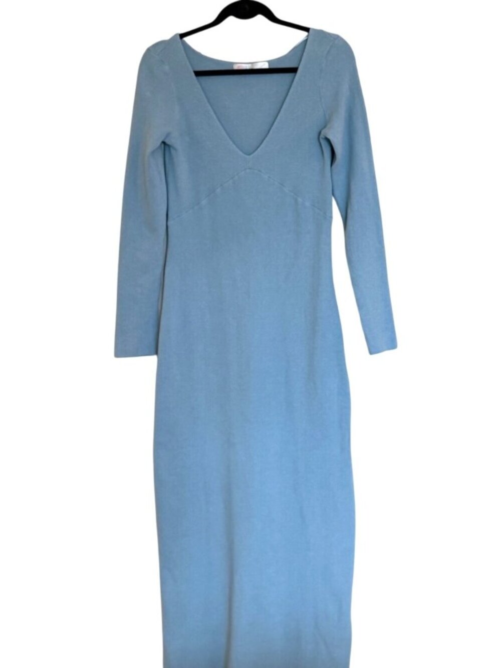 Free People Beach Ribbed Knit Plunging V-Neck Body Con Dress Seafoam Size Large